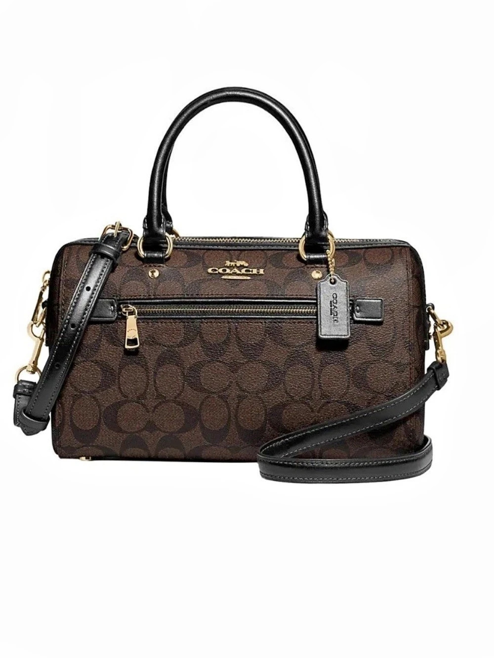 COACH Rowan Satchel F83607 – Signature Canvas – Brown/Black Never Carried